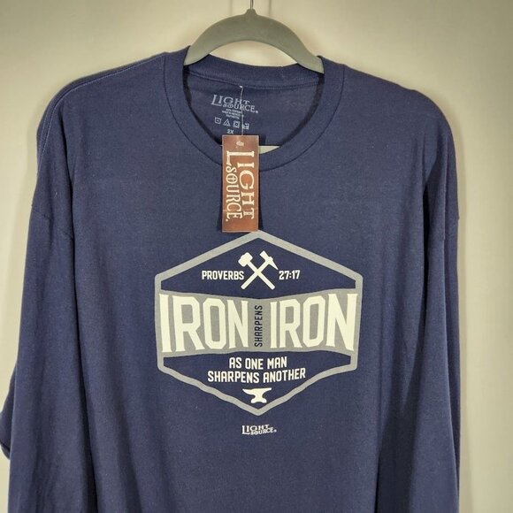 NWT Light Source Mens Long Sleeve T-Shirt Iron Crest in Navy Size large - Picture 3 of 6